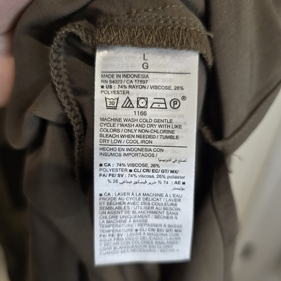 Old Navy Maternity Dolman Sleeve Utility Midi Dress size L black and green - Picture 10 of 10